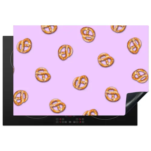 Pretzels - Eten - Paars Inductie beschermer vinyl 3mm klein -3d