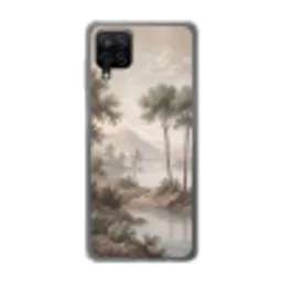 Bomen - Meer - Bergen - Illustratie Telefoonhoesje Samsung Galaxy A12 klein -3d