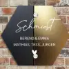 Half goud zwart - Sierlijk Naambord Hexagon klein -sfeer2