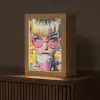 Expressief - Milkshake - Vrouw - Felle kleuren Light Box met kabel (Tafellamp) klein -z3d_website