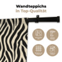 Zebra - Print - Klassiek - Zwart Wandkleed katoen klein 269 -tsfeer2_DE