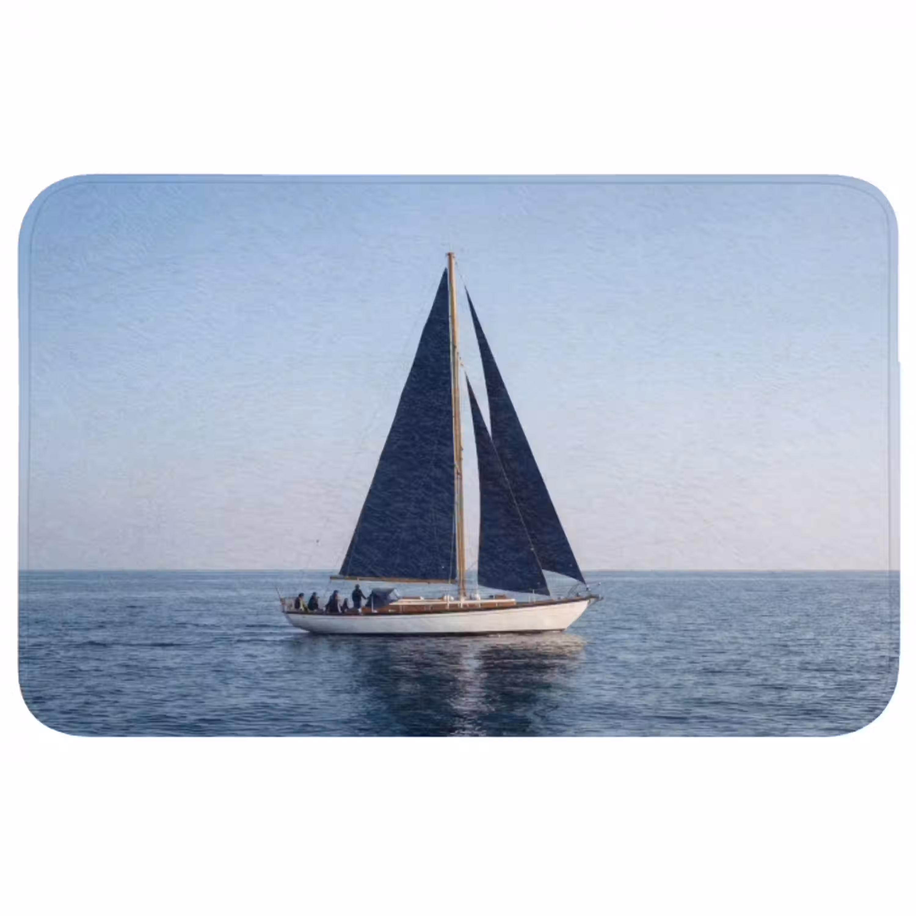 Zeilboot - Zee - Blauw Badmat middel -3d