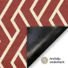 Rood - Beige - Patroon - Lijnen Deurmat klein 898 -antislip_NL