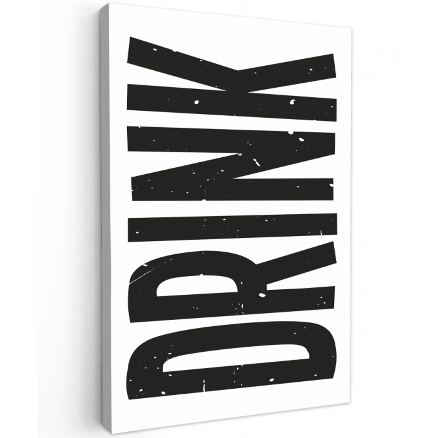 Drink - Zwart - Wit - Decoratie Tuinposter op houten frame 2 cm dik klein -3d