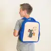 Muis - Saxofoon - Muziek Kinderrugzak - Blauw middel -sfeer2