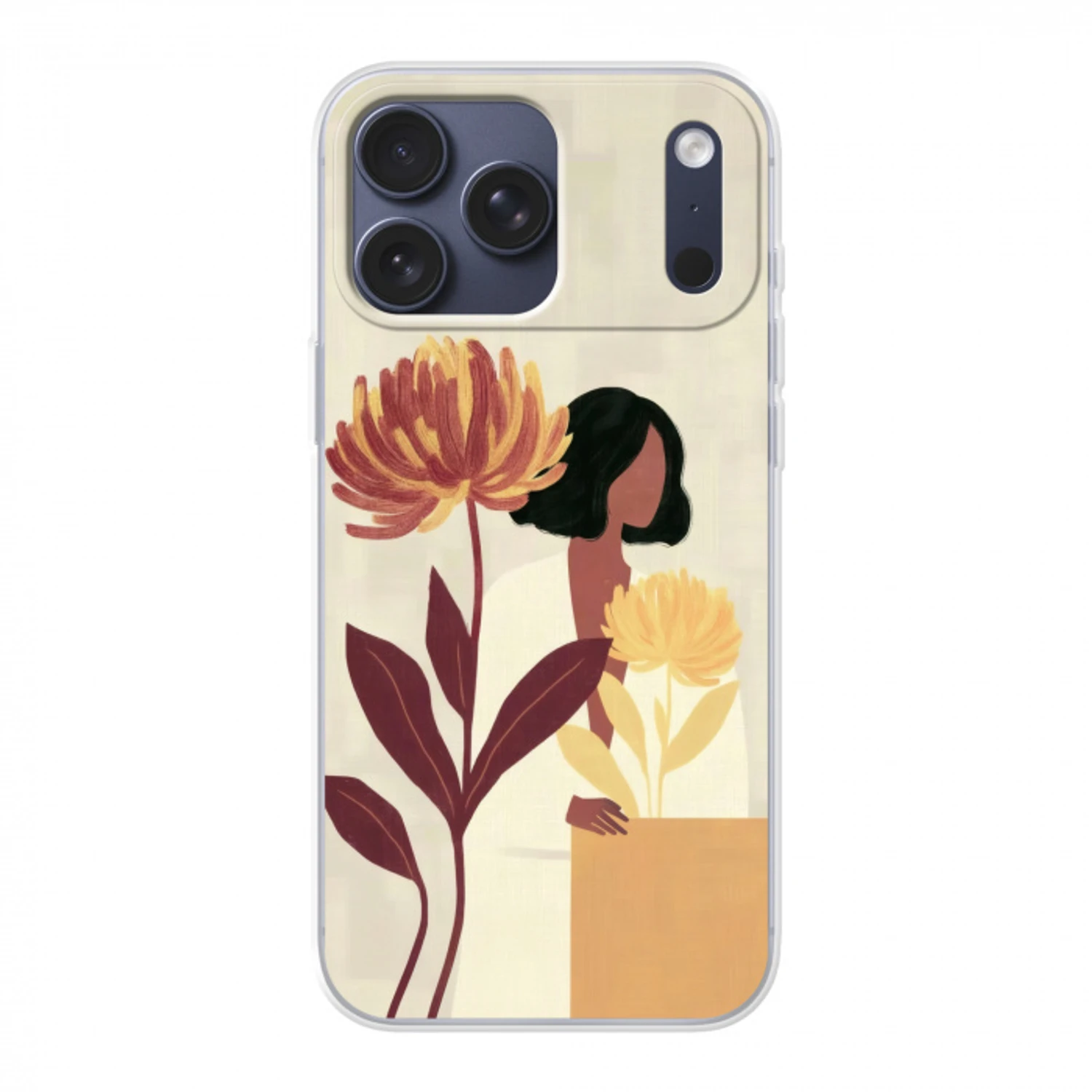 Vrouw - Minimalistisch - Bloem Telefoonhoesje iPhone 17 Pro Max klein -3d