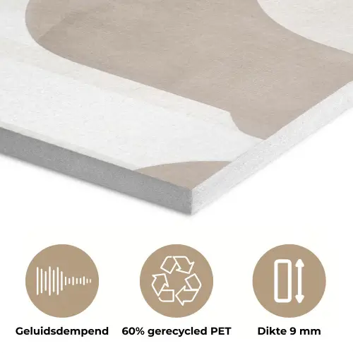 Abstracte bogen - Modern - Beige PET vilt klein -closeup_NL