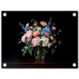 Pastel - Bloemen - Glazen - Vaas tuinposter los doek klein -3d