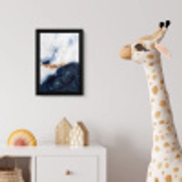 Abstract - Acryl - Blauw - Goud - Elegant fotolijst zwart zonder passe partout klein -usfeer4_kinderkamer