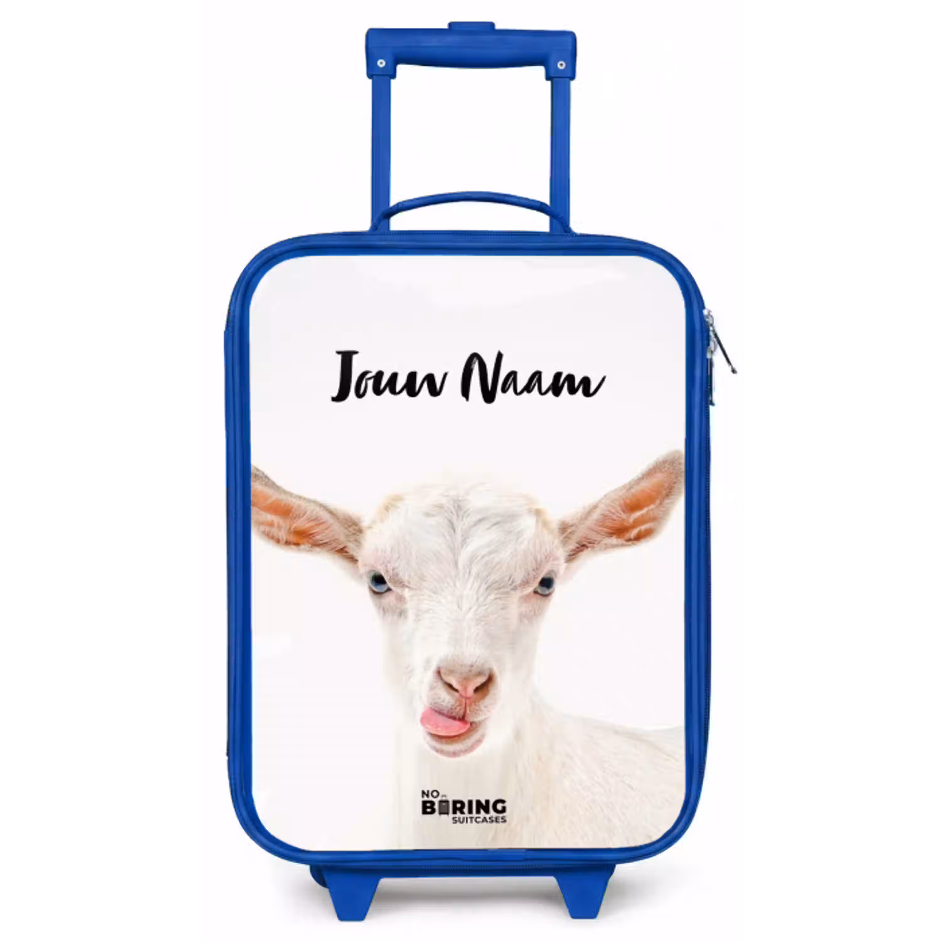 Geit die z'n Tong Uitsteekt Kinderkoffer - Blauw klein -zz3dotto