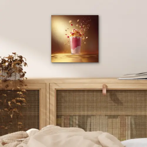 Framboos - Smoothie - Drinken - Roze aluminium wit klein -sfeer3