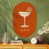 Cocktail - Oranje - Zomer - Quote Wandcirkel Ovaal Glas middel -sfeer2