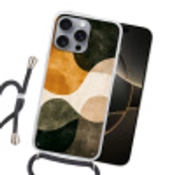 Vormen - Okergeel - Abstract Hoesje iPhone 16 Pro Max met koord klein -sfeer1