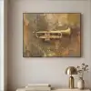 Trompet - Geel - Muzikaal Textielframe zwart klein -sfeer2
