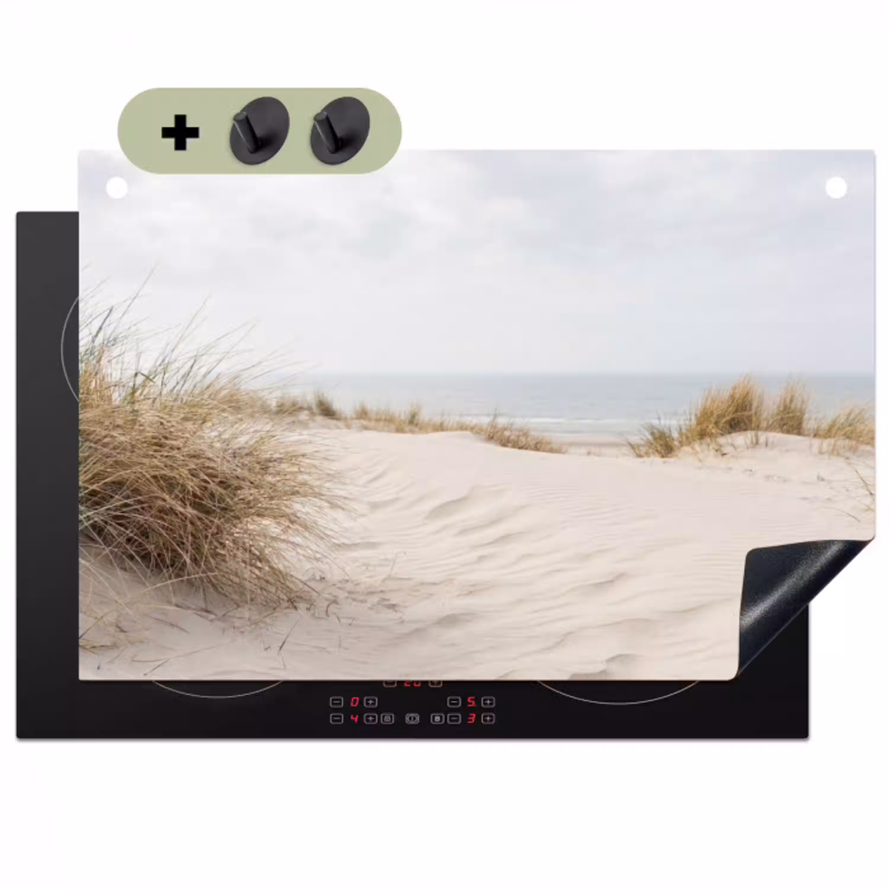 Wolken - Duinlandschap - Zand Inductie beschemer met haakjes klein -3d