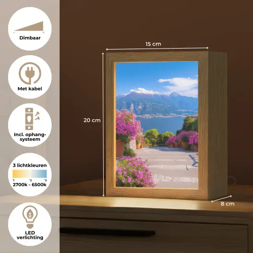 Lake Como - Italië - Landschap Light Box met kabel (Tafellamp) klein -USP_NL