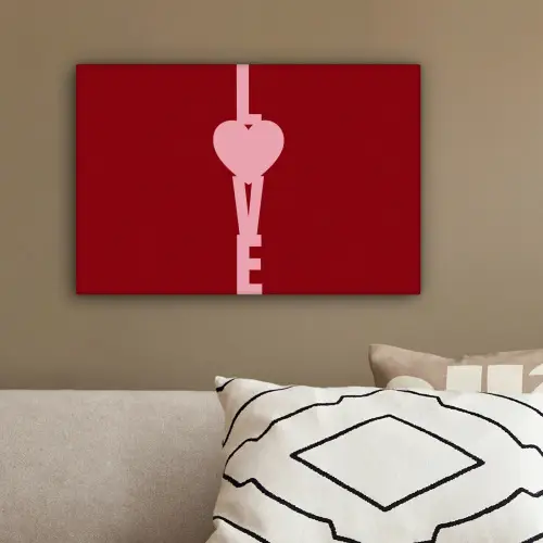 Love - Hart - Rood canvas 2cm klein -sfeer3