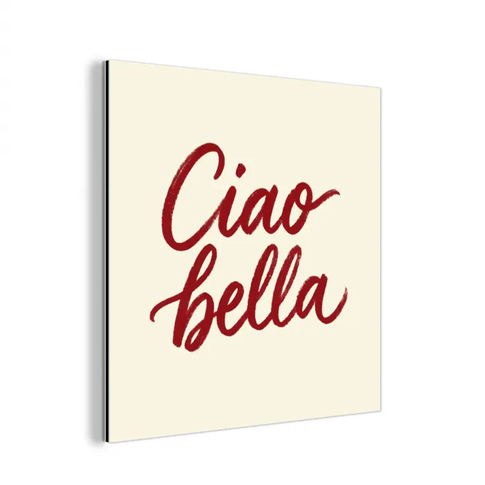 Ciao bella - Rood - Wit - Minimalistisch aluminium wit klein -3d