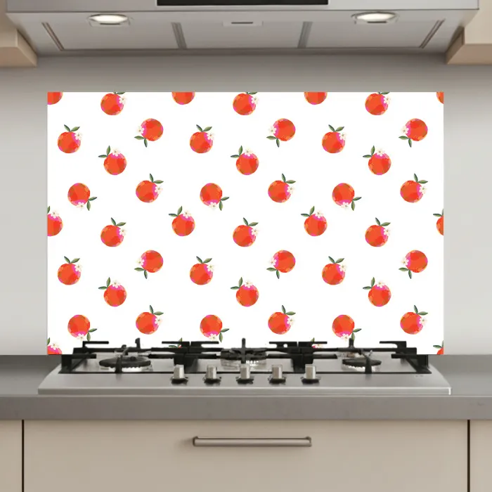 Oranje - Sinaasappel - Bloemetje keuken achterwand spatscherm klein 900 -3d_website