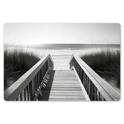 Loopbrug - Hout - Strand - Zee Placemat vinyl groot -zzsfeer1_Kitchenyeah-website