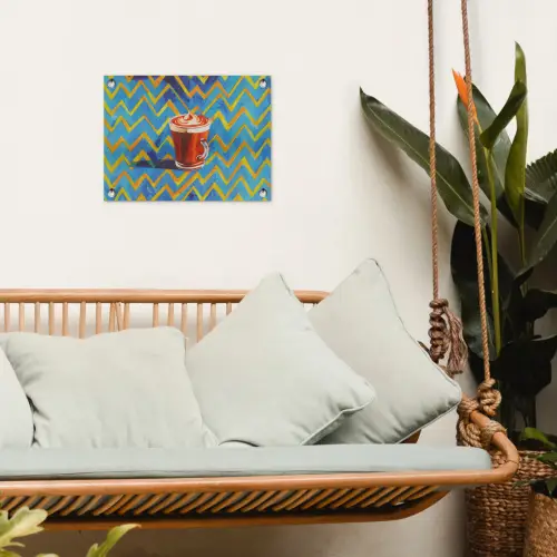Mok - Koffie - Zigzag - Slagroom tuinposter los doek klein -sfeer7
