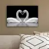 Zwanen - Hart - Zwart - Wit canvas 2cm klein -sfeer3