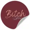 Bitch please - Rood - Blauw Wandcirkel behangsticker klein -3d