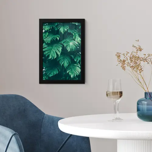 Monstera - Bladeren - Planten - Jungle - Natuur fotolijst zwart zonder passe partout klein -sfeer4