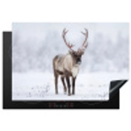 Rendier - Gewei - Toendra - Sneeuw - Wild Inductie beschermer vinyl 3mm klein -3d