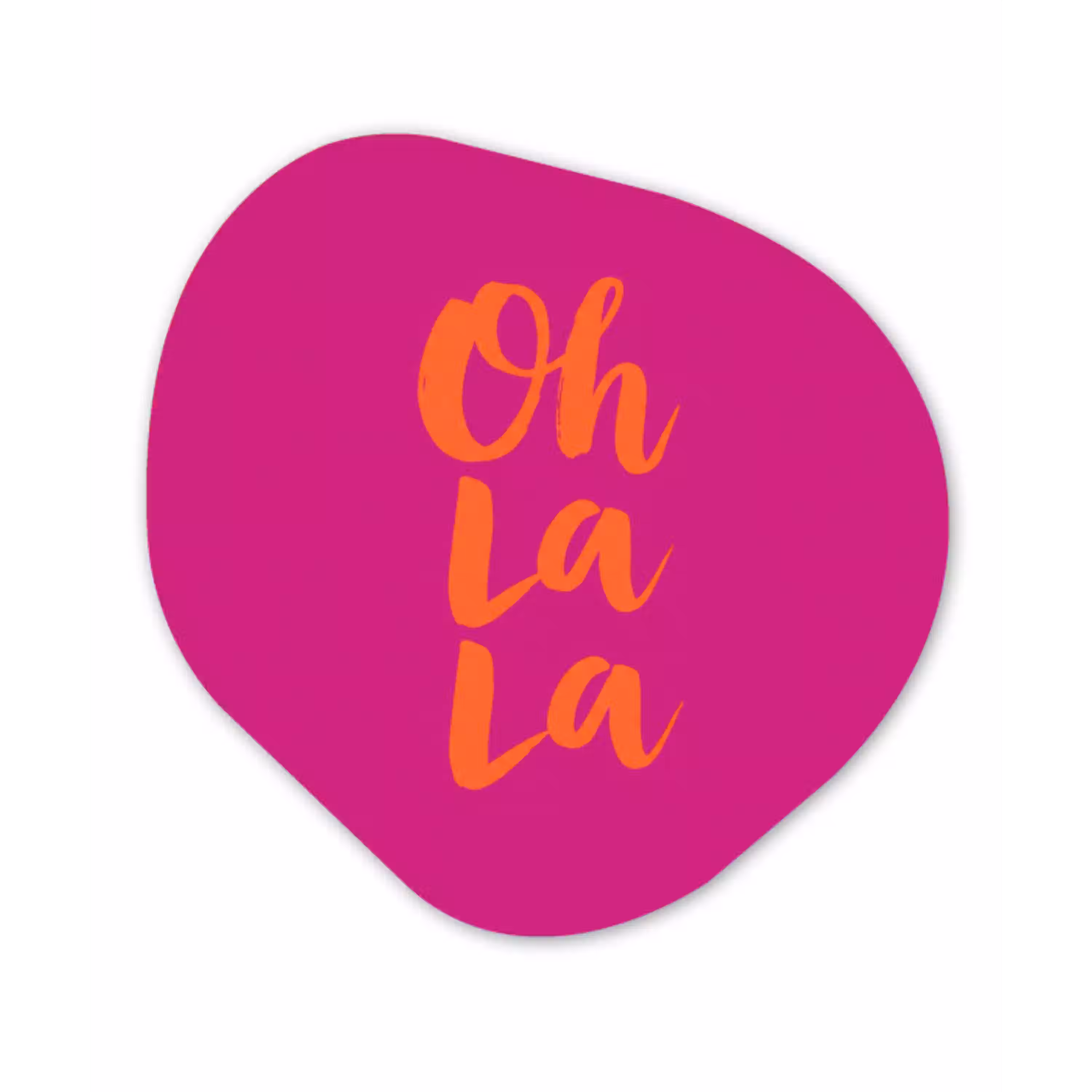 Oh la la - Roze - Oranje - Minimalistisch Wandcirkel Organisch Aluminium middel -3d