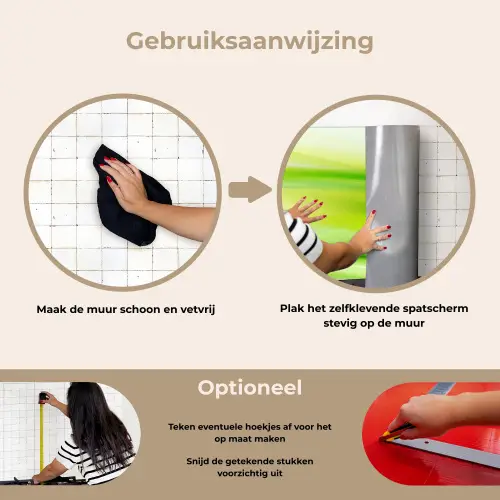 Golven - Abstract - Groen keuken achterwand spatscherm klein -gebruiksaanwijzing_NL