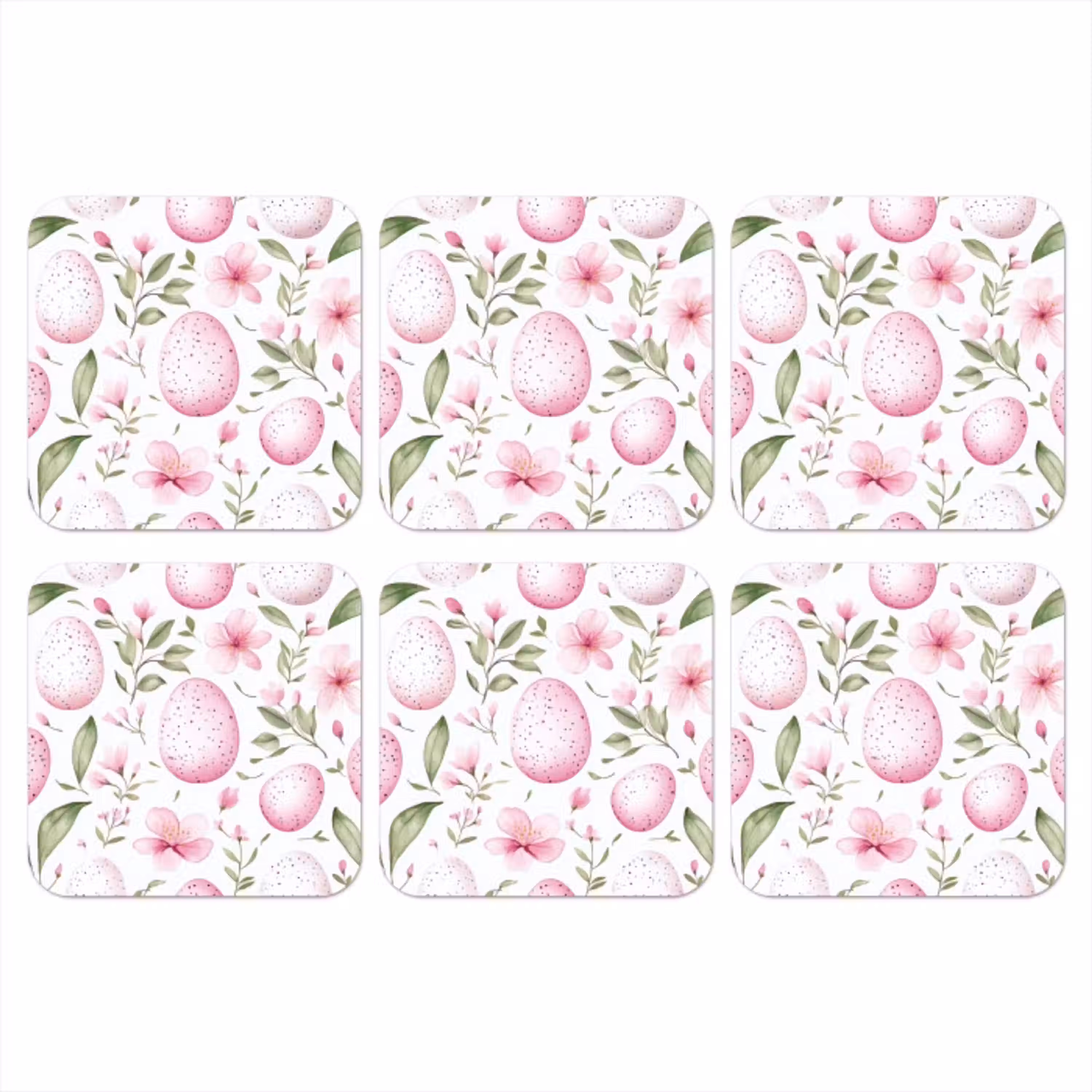 Patroon - Eieren - Roze - Pasen onderzetter kurk middel -3d