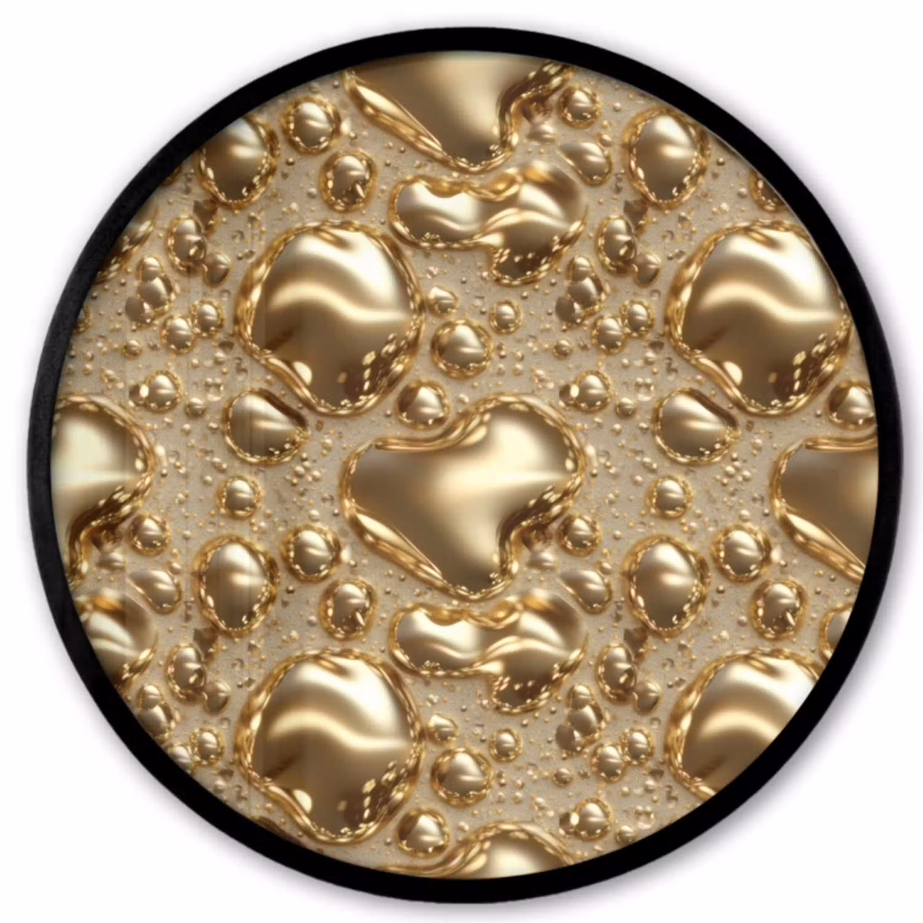 Druppels - Organisch - Goud Fotolijst rond zonder passe partout klein 856 -3d