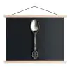 Lepel - Zilver - Metaal textielposter latten blank klein -3d