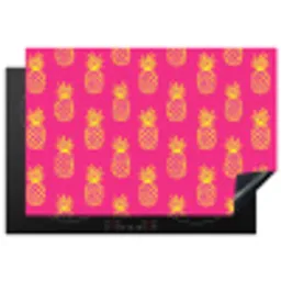 Ananas - Trendy - Roze Inductie beschermer vinyl 3mm klein 276 -3d