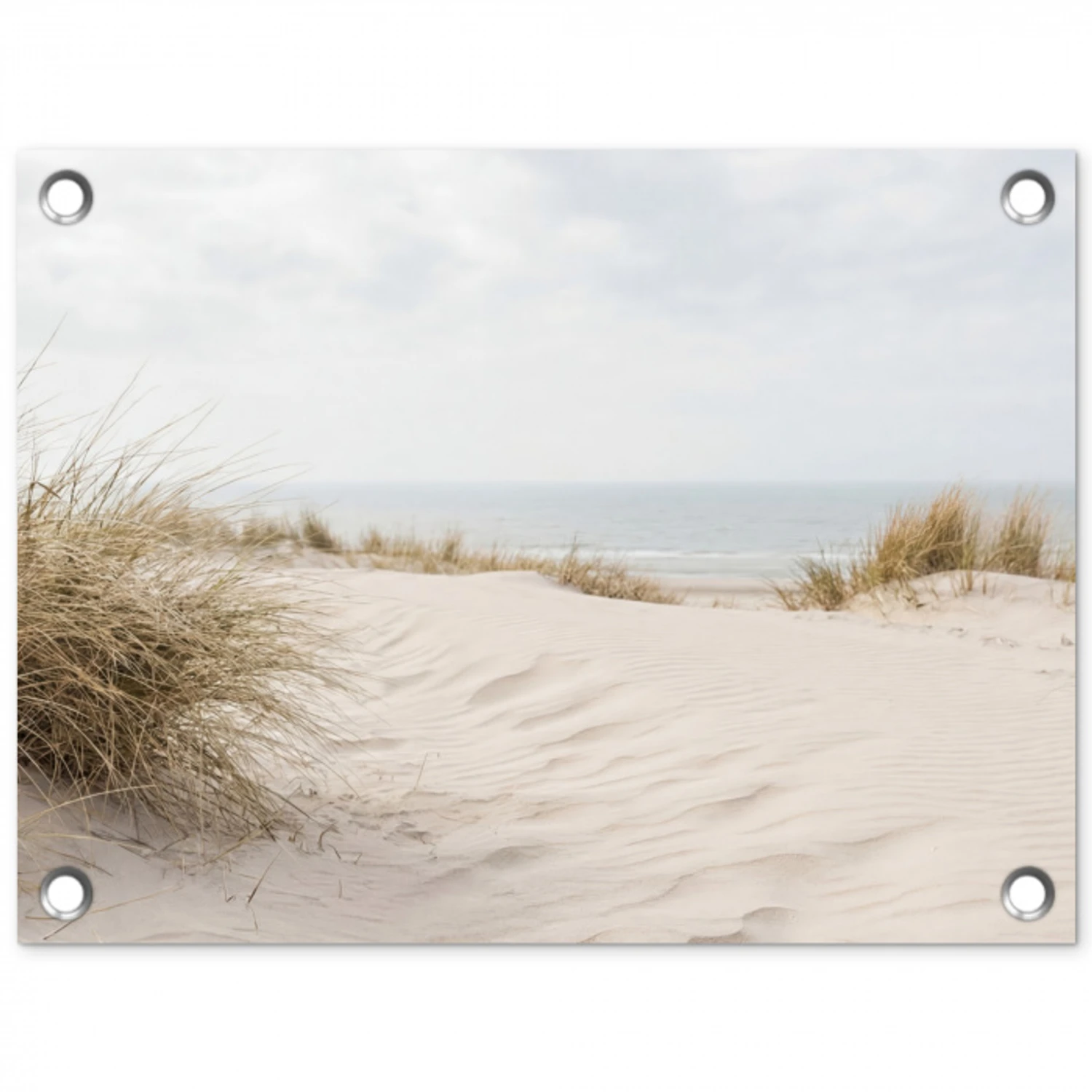 Wolken - Duinlandschap - Zand tuinposter los doek klein -3d