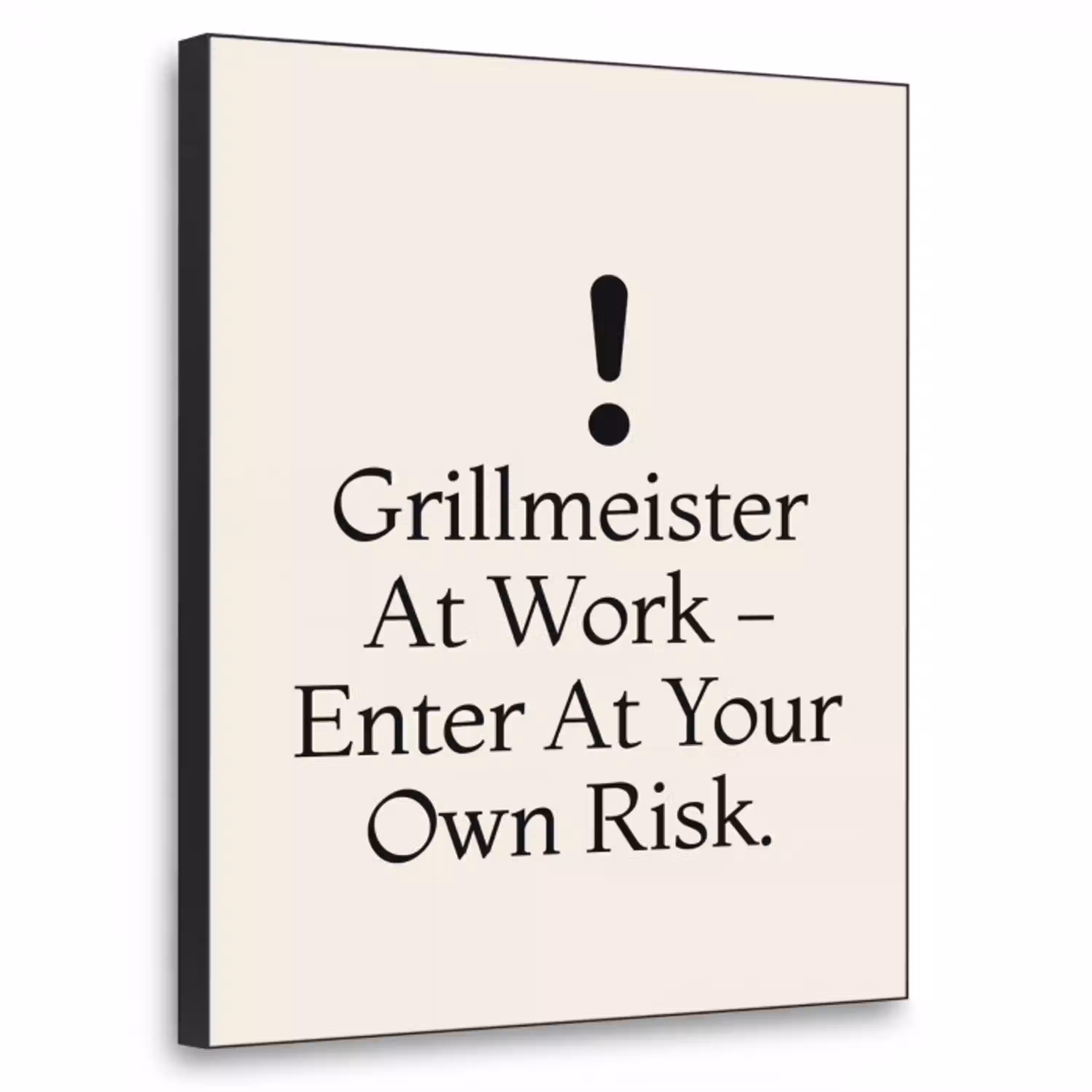 Grill - Uitroepteken - Zwart - Tekst Textielframe - compleet frame klein -3d