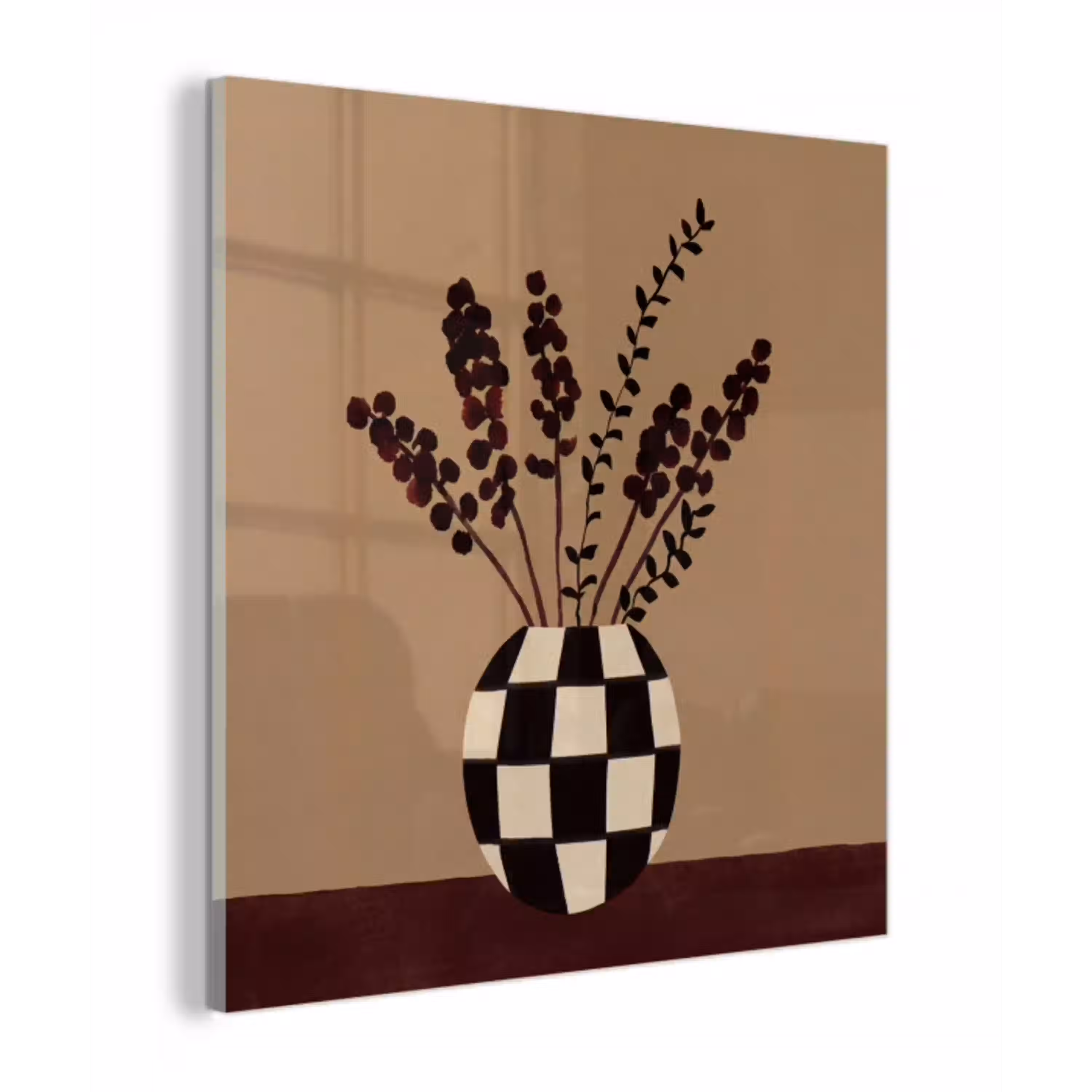 Minimalistisch - Vaas - Bloemen - Bruin plexiglas 5mm klein -z3d