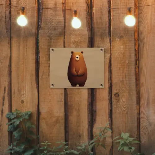 Beer - Minimalistisch - Bruin tuinposter los doek klein -sfeer1