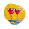 Glazen - Cocktail - Citroen - Kers Wandcirkel Organisch Forex 3mm klein -3d