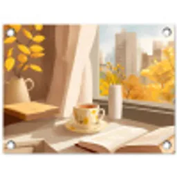 Thee - Boek - Thee - Herfst tuinposter los doek klein -3d