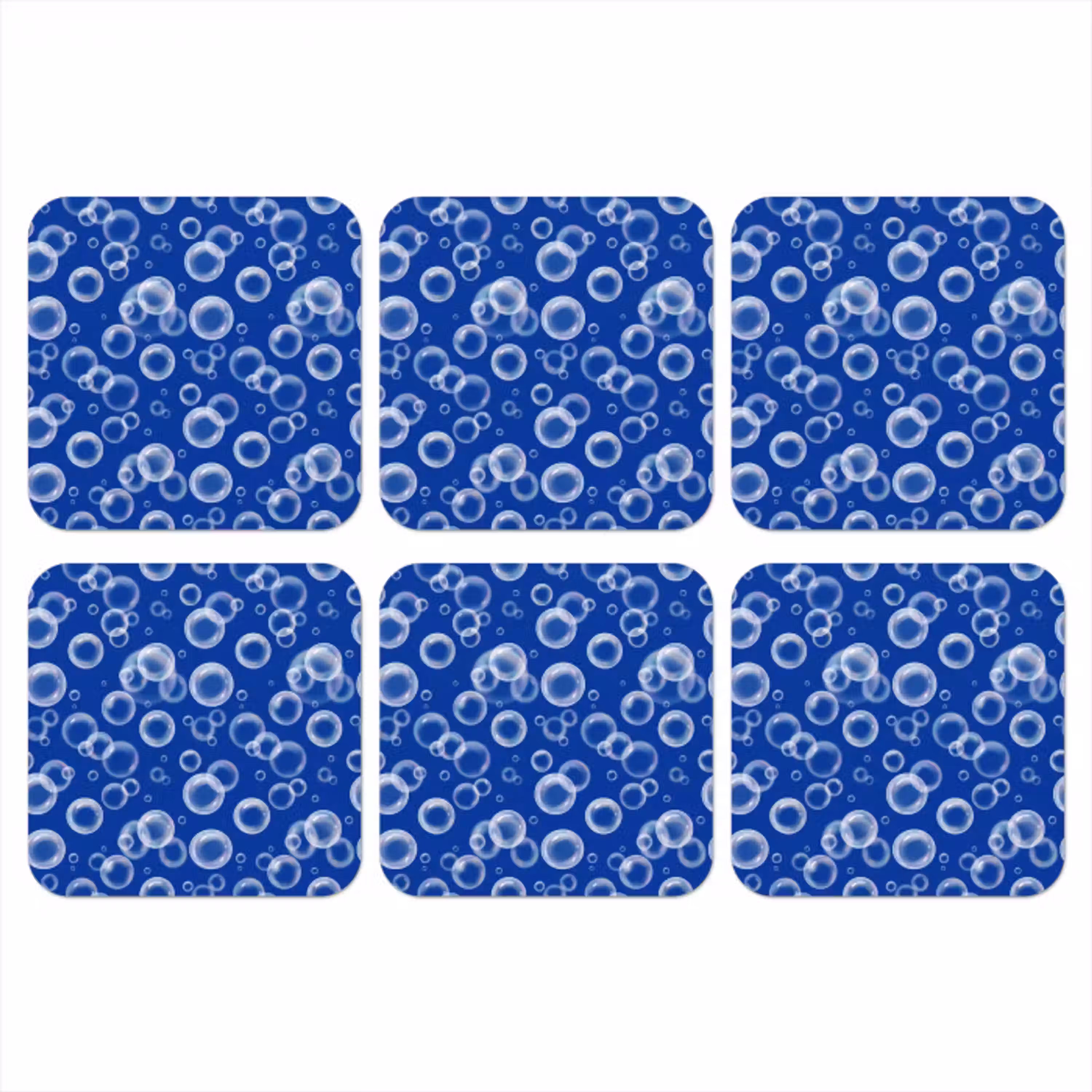 Bubbels - Patroon - Blauw onderzetter kurk middel -3d