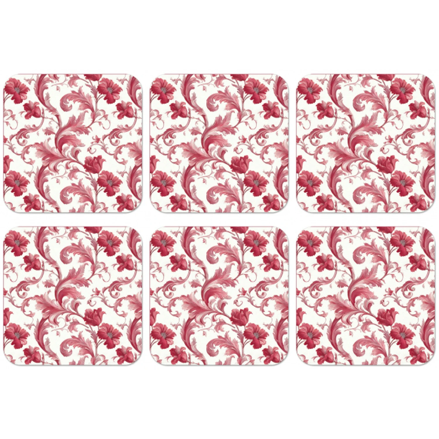 Barok - Patroon - Rood onderzetter kurk middel 366 -zkaufland3dotto