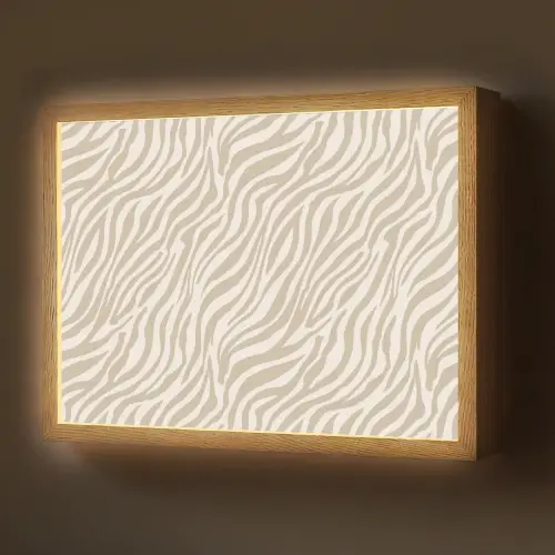 Zebra - Patroon - Beige Light Box met batterij (Wandlamp) middel 907 -z3d_website