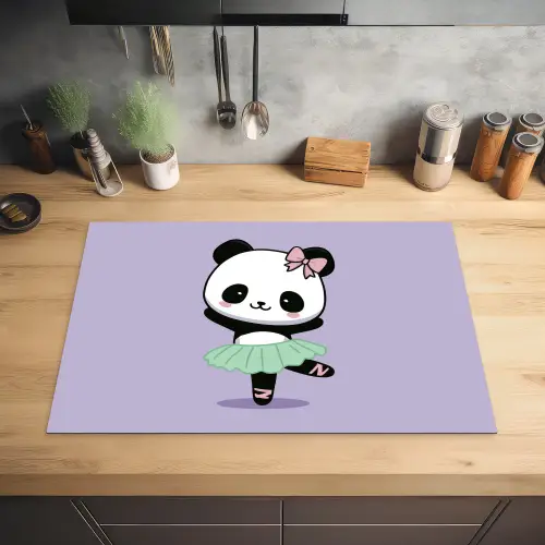 Dansende panda - Paars - Sierlijk - Kawaii Inductie beschermer vinyl 3mm klein -sfeer5
