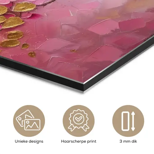 Boom - Roze - Goud - Modern aluminium wit klein -closeup_NL