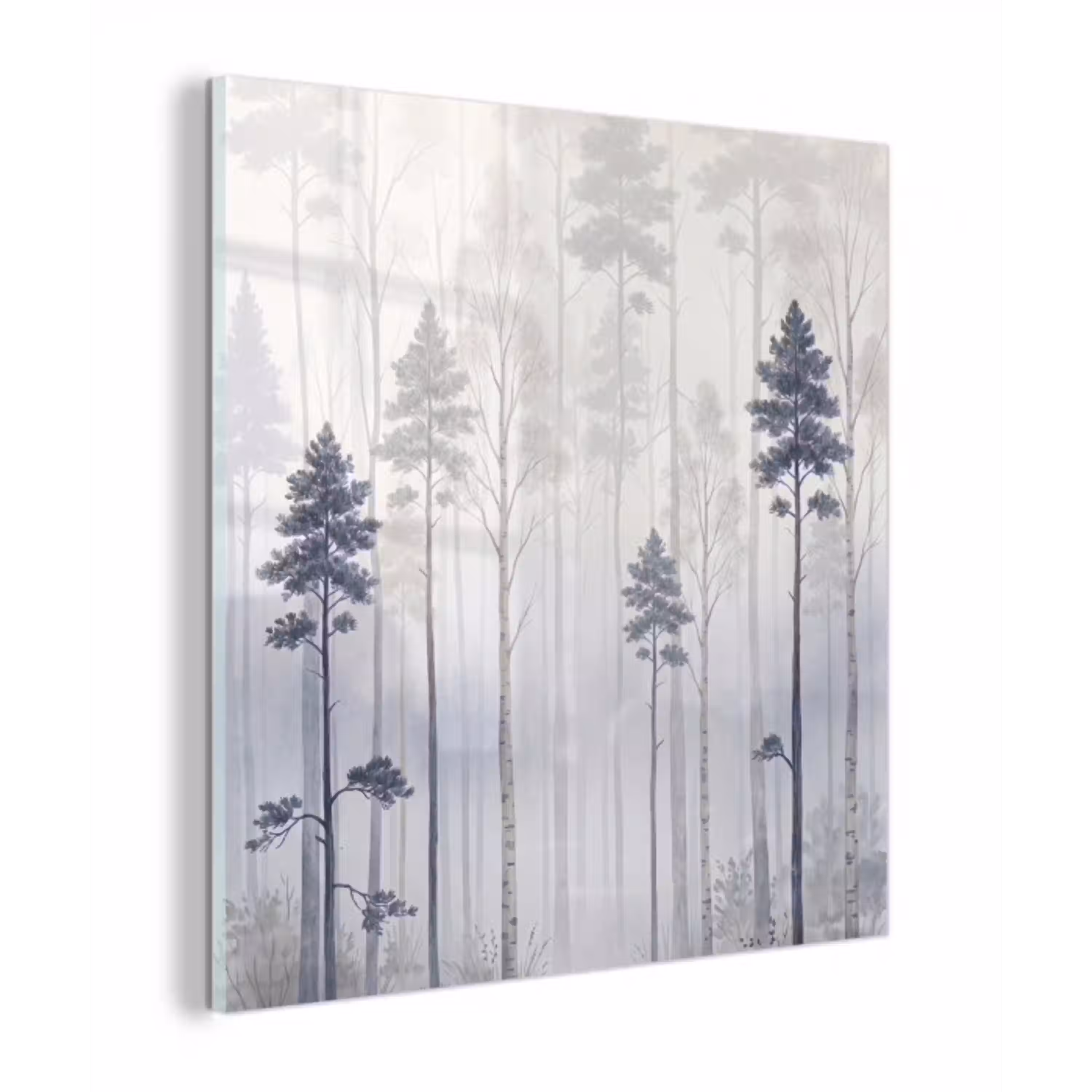 Bos - Bomen - Mist - Natuur - Illustratie - Grijs plexiglas 5mm klein -z3d