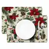 Feestelijk - Textielpatroon - Kerstbloemen - Kleurrijk Placemat vinyl groot -zzsfeer2_Kitchenyeah-website