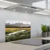 Berglandschap - Rivier - Bos keuken achterwand spatscherm klein -3d_schuin