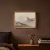 Berglandschap - Mist  - Penseelstreken Light Box met batterij (Wandlamp) middel -sfeer4